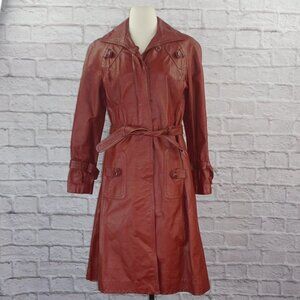 Vintage 70s Leather Trench Coat